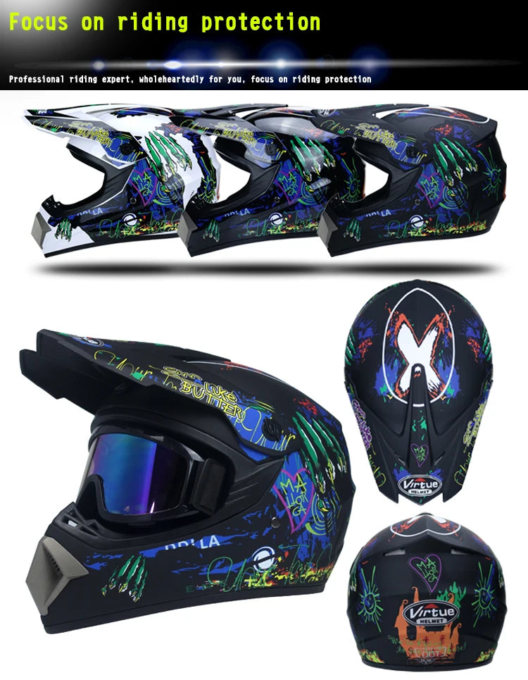 Casco todoterreno de moto para niño