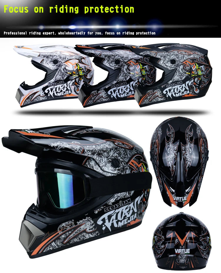 Casco todoterreno de moto para niño