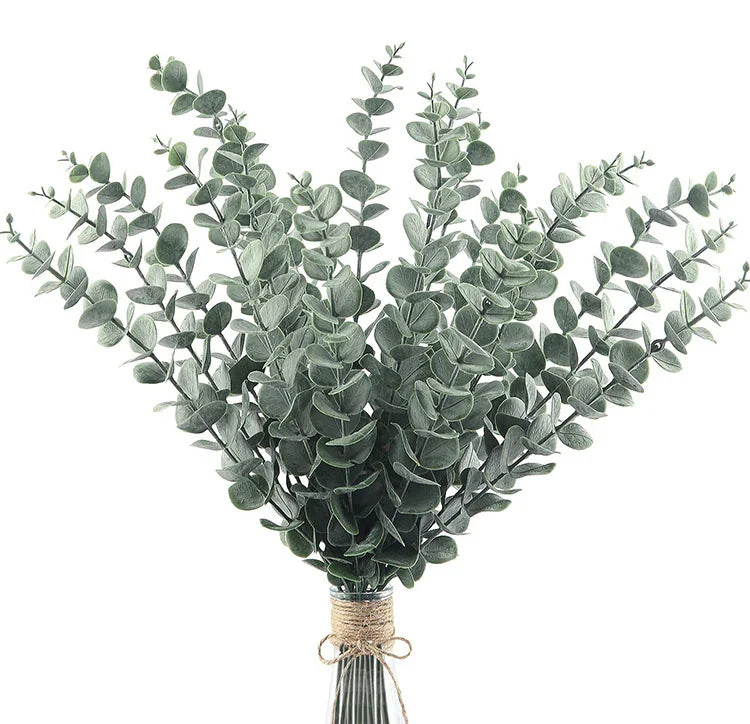 10PCS Plantas Artificiales de Eucalipto