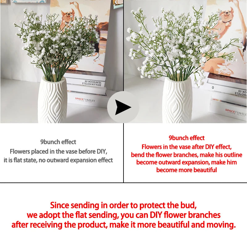 90 Cabezas de Flores Artificiales Blancas