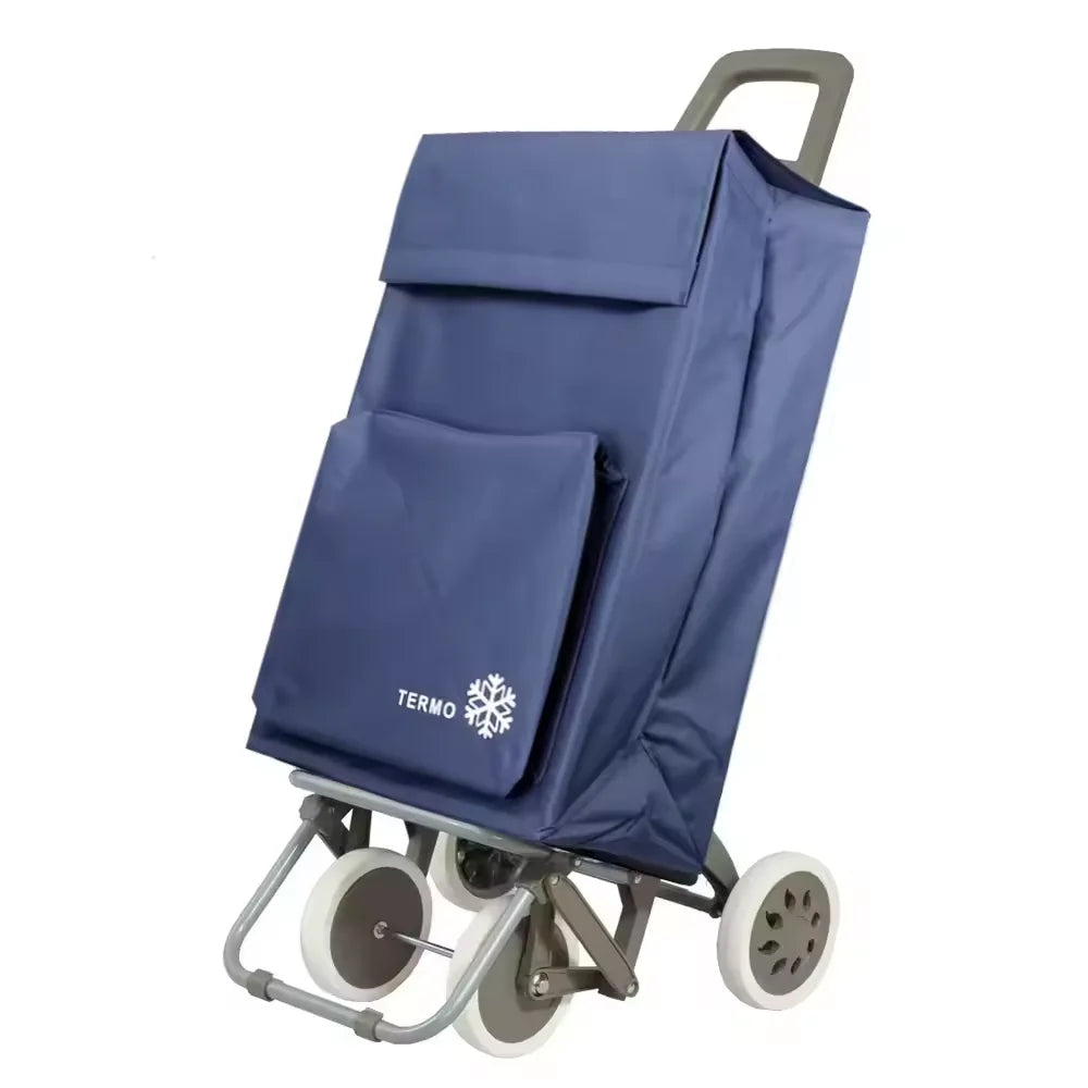 Carrito de Compra Plegable con 4 Ruedas