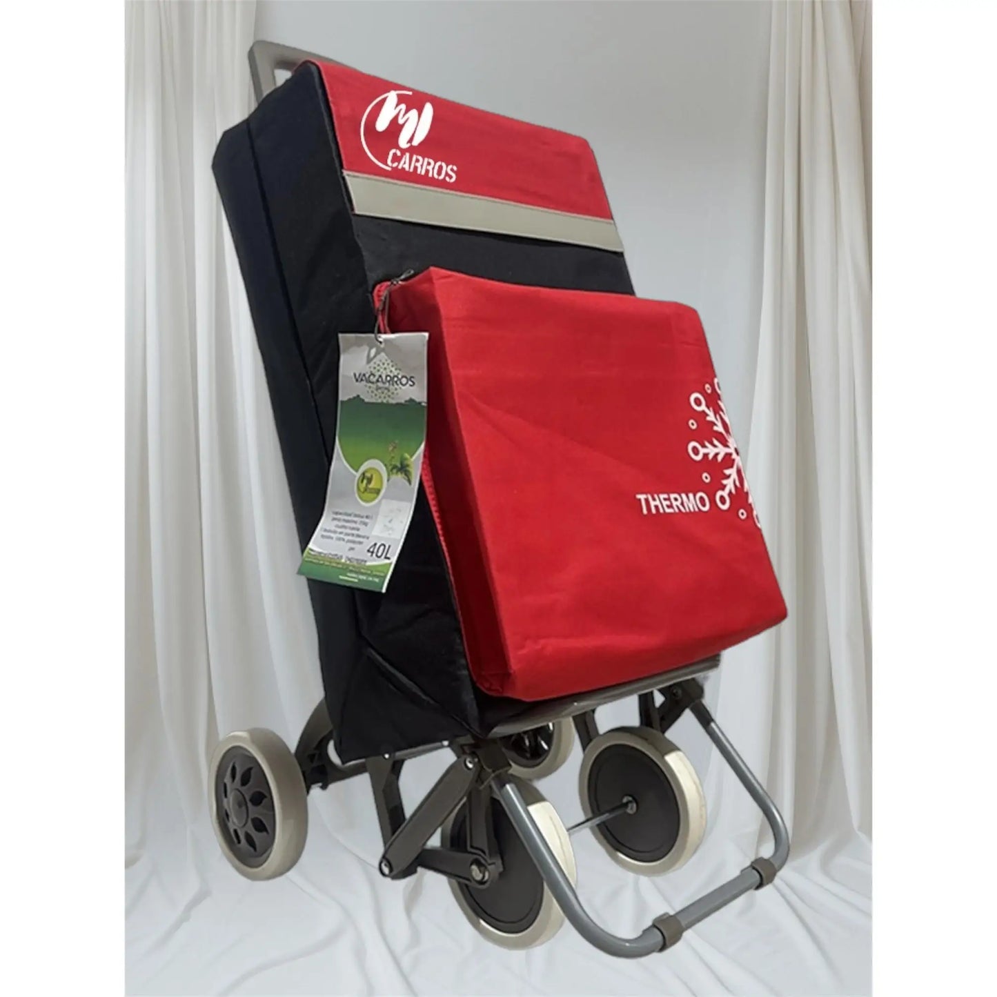 Carrito de Compra Plegable con 4 Ruedas