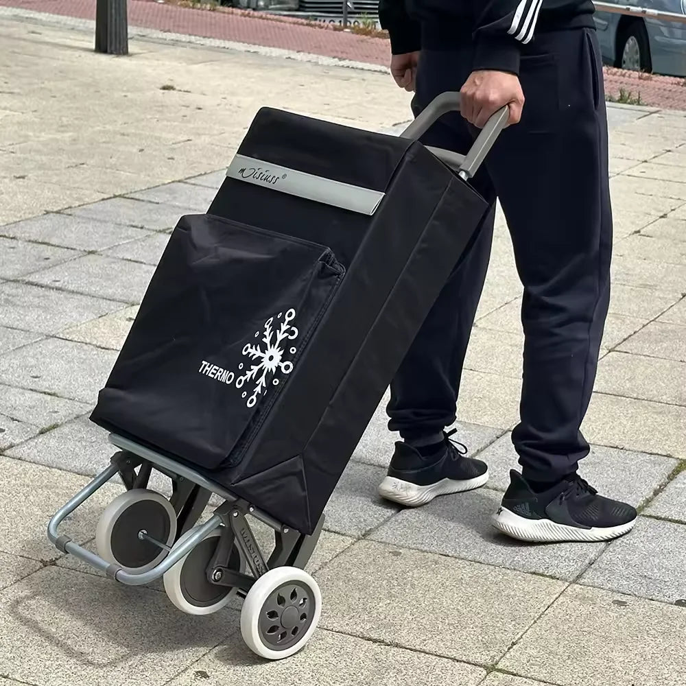 Carrito de Compra Plegable con Bolsa Térmica