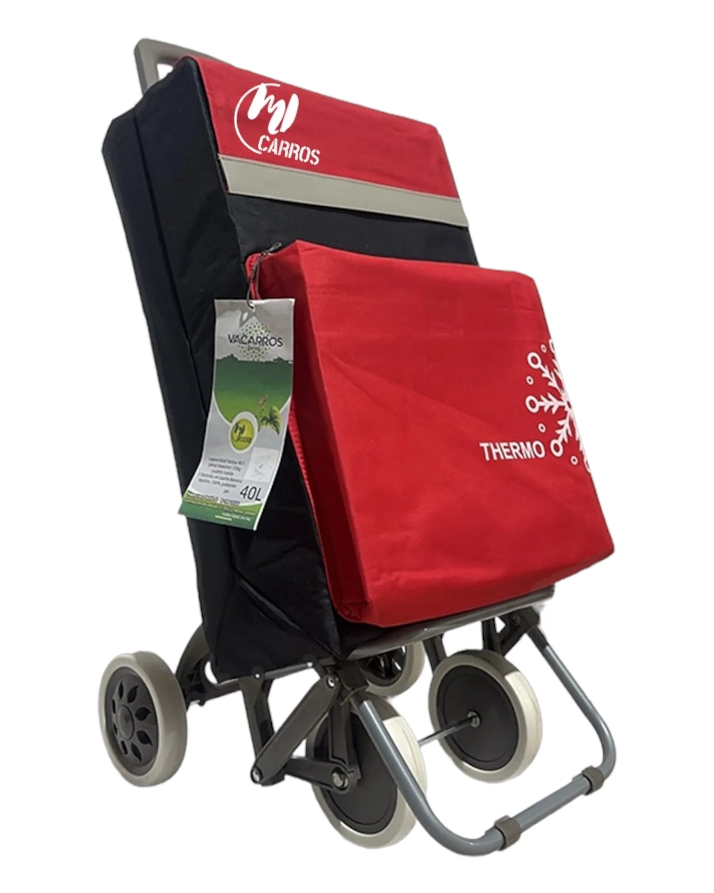 Carrito de Compra Plegable con 4 Ruedas