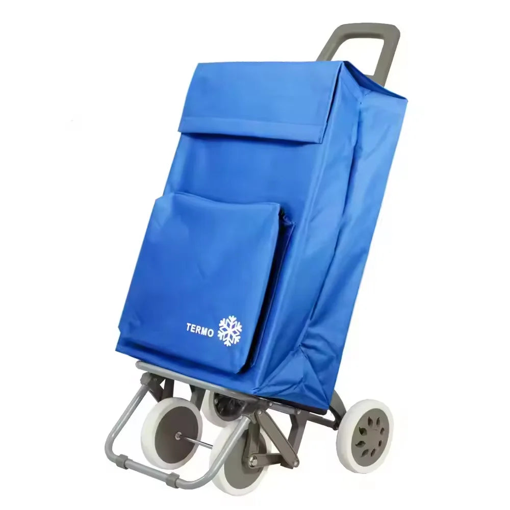 Carrito de Compra Plegable con 4 Ruedas