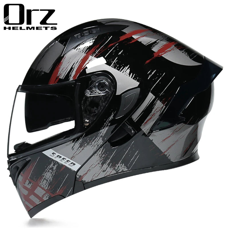 Casco de cara completa de doble lente