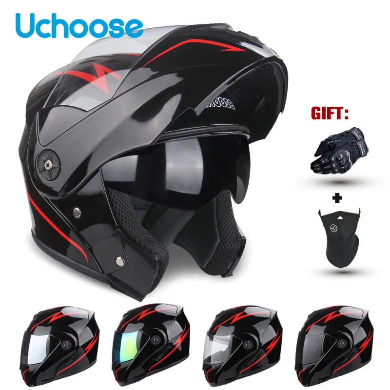 Casco de motocicleta con doble lente