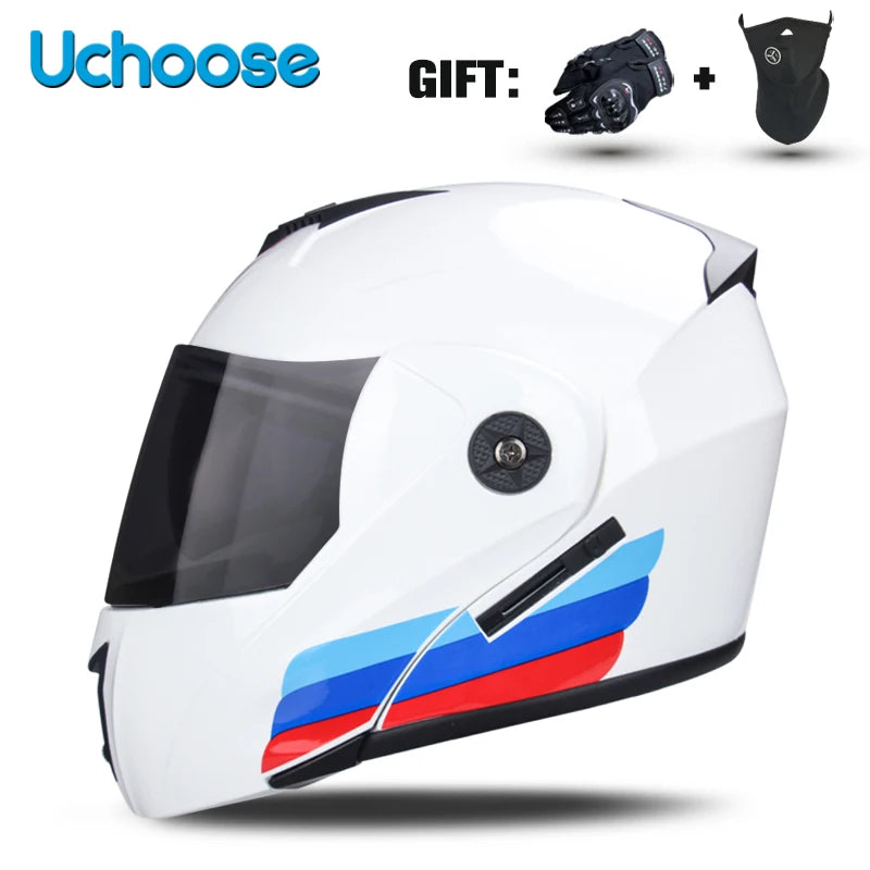 Casco de motocicleta con doble lente