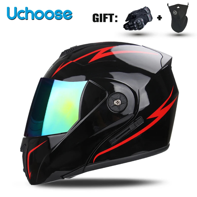 Casco de motocicleta con doble lente