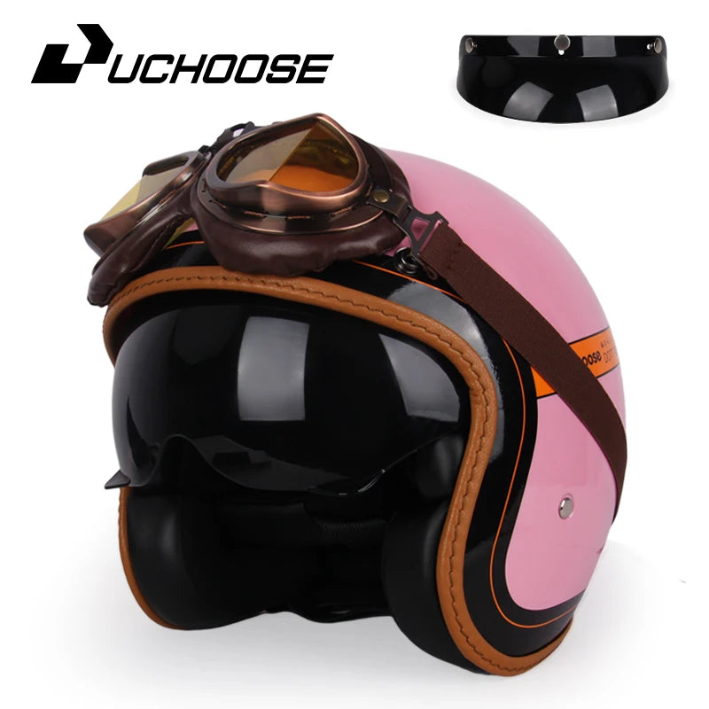 Casco de motocicleta con apertura retro