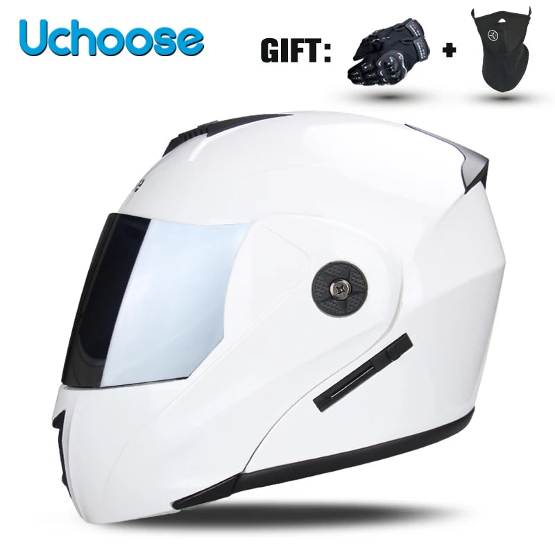 Casco de motocicleta con doble lente