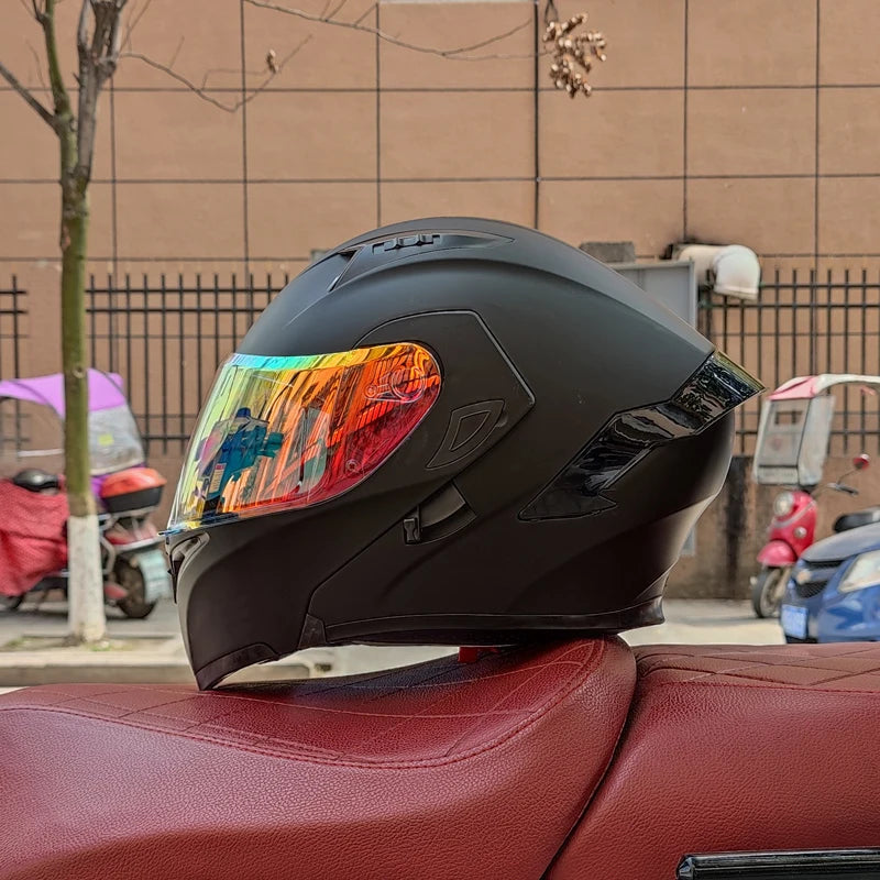 Casco de cara completa de doble lente