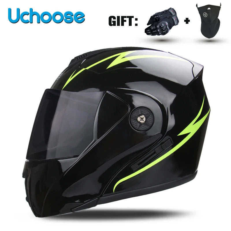 Casco de motocicleta con doble lente