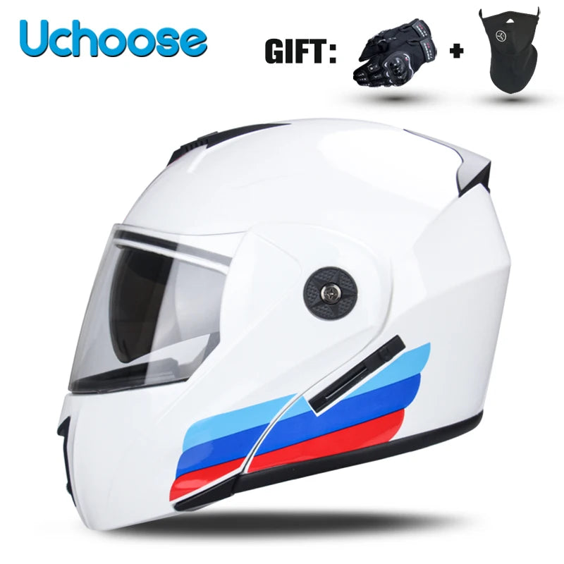 Casco de motocicleta con doble lente