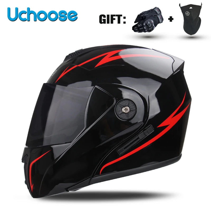 Casco de motocicleta con doble lente