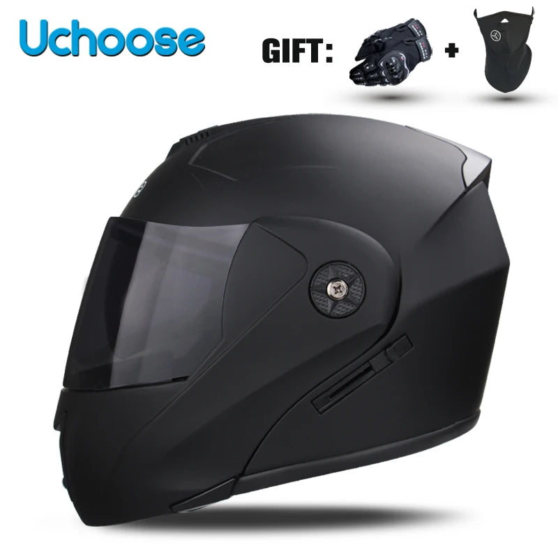 Casco de motocicleta con doble lente