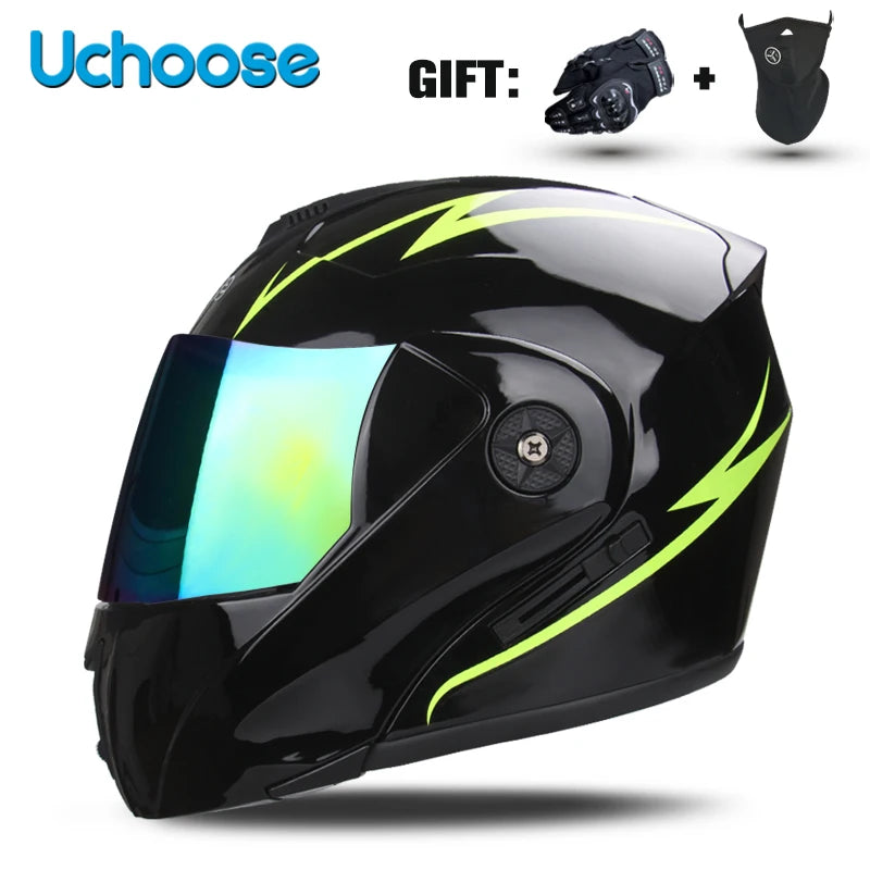 Casco de motocicleta con doble lente