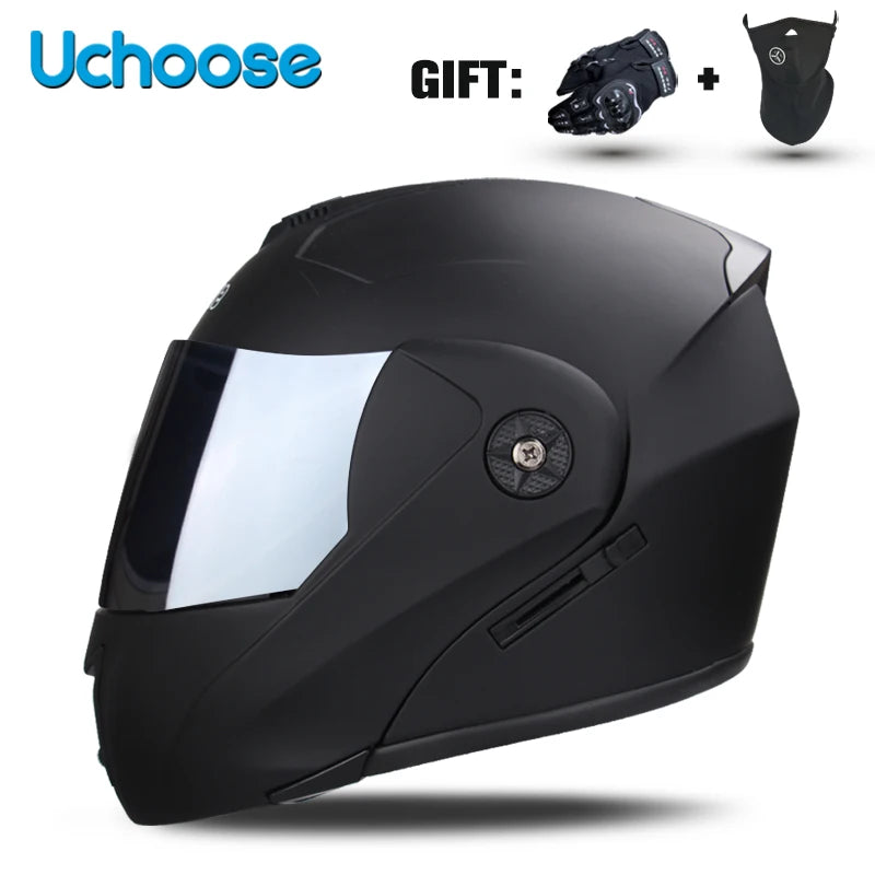 Casco de motocicleta con doble lente