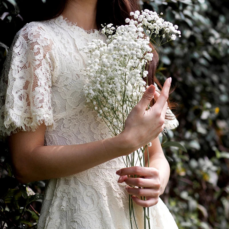 90 Cabezas de Flores Artificiales Blancas