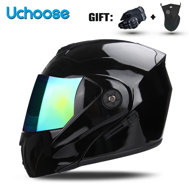 Casco de motocicleta con doble lente