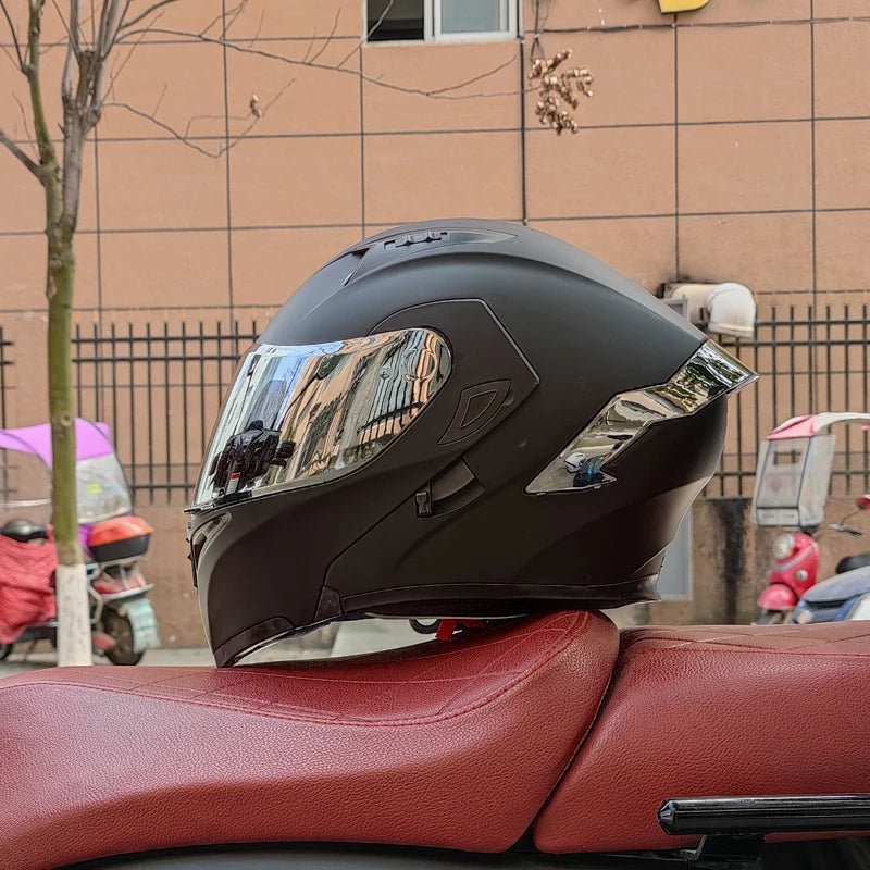 Casco de cara completa de doble lente