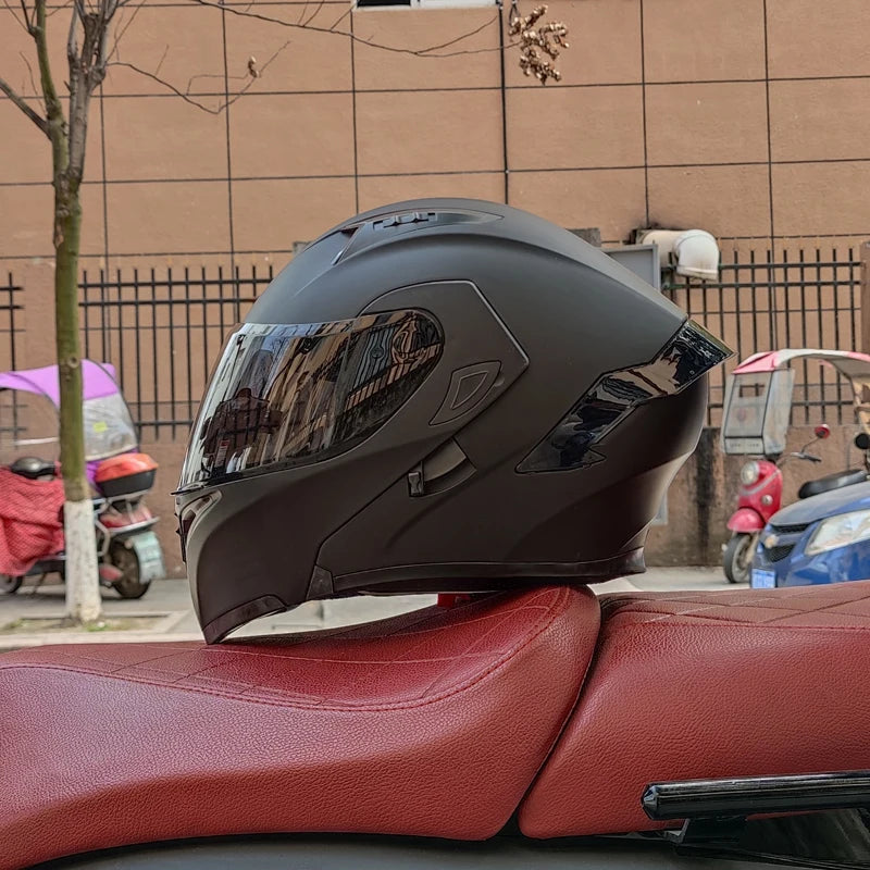 Casco de cara completa de doble lente