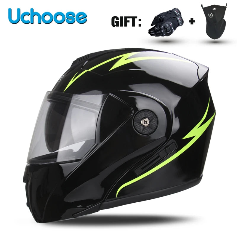 Casco de motocicleta con doble lente