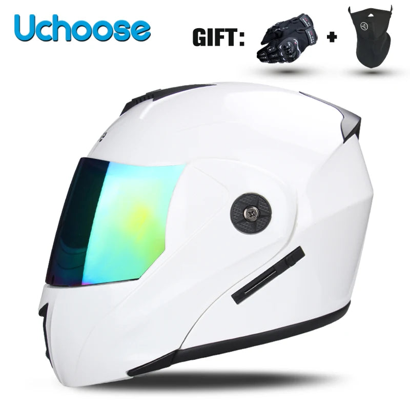 Casco de motocicleta con doble lente