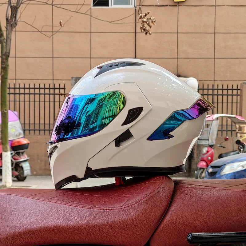 Casco de cara completa de doble lente