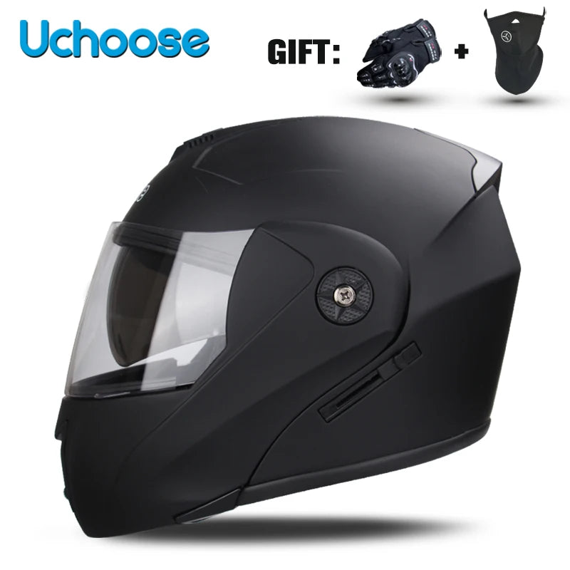 Casco de motocicleta con doble lente