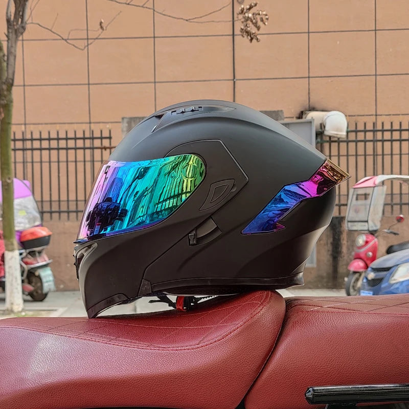 Casco de cara completa de doble lente