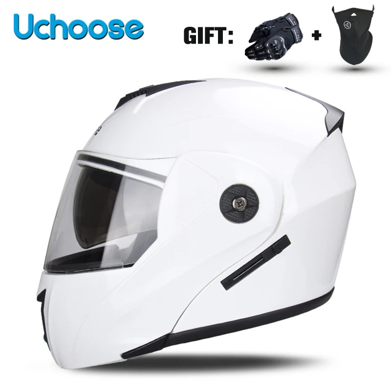 Casco de motocicleta con doble lente