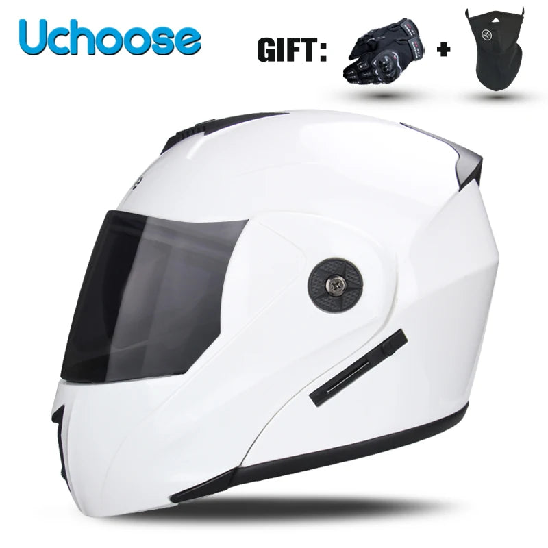 Casco de motocicleta con doble lente