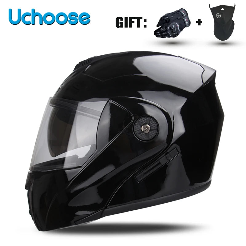 Casco de motocicleta con doble lente